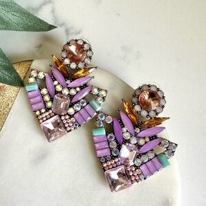 2/$30🌵 Aztec Princess Earrings Stone Arrowhead Rhinestone Boho Jewelry Gift NEW